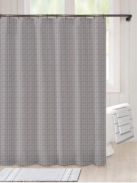 Waffle Weave Shower Curtains , 70x72 Inches Bath Cloth Curtain, Bathroom curtain for shower, Thick Heavy Duty Fabric, Grey, with 12 Rust-Resistant Metal Grommets and no Hooks, Modern, Hotel Quality, Machine Washable Polyester Blend by Lushomes