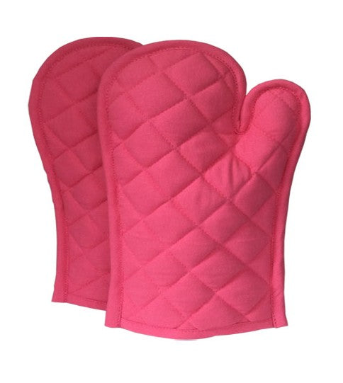 Lushomes oven gloves,  Fl Cotton Pink microwave gloves heat proof, oven accessories (17 x 32cm, Set of 2)