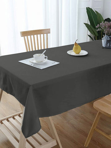 Lushomes dining table cover 6 seater, Grey Classic Plain Dining Table Cover Cloth (Size 60 x 70”, 6 Seater Table Cloth)