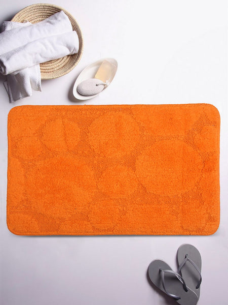 Lushomes Anti Skid Cotton Carrot Orange Regular Bath Mat  (50 x 80 cms, Single Pc)