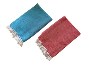 Lushomes towels for bath, Cotton  Bath Towel Checks Combo, towels for bath large size, Red Blue Combo (Pack of 2, Size 70 x 150 cms)