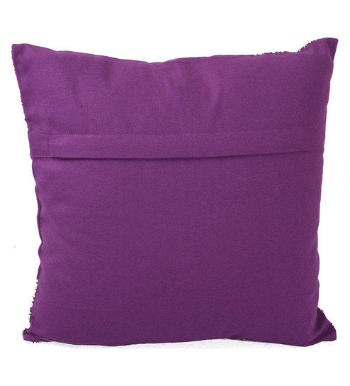 Lushomes Cushion covers 16 inch x 16 inch, Sofa Cushion Cover, Foil Printed Sofa Pillow Cover (Size 16 x 16 Inch, Set of 2, Purple)