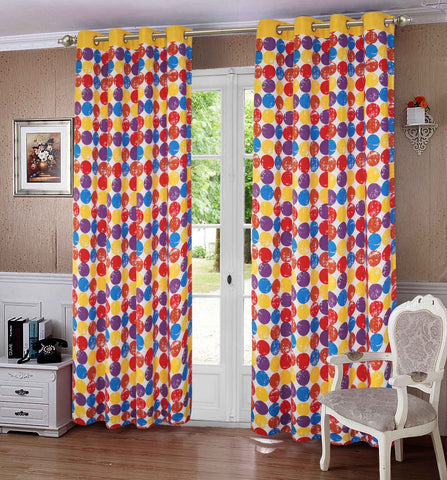 Lushomes Door Curtain, Cotton Titac Printed Cotton Curtains for Living Room/Home with 8 Eyelets & Printed Tiebacks, Door Curtain, Curtain 7.5 Feet, Screen for Window, (Size 54x90 Inches, Set of 1)