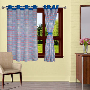 Lushomes Window Curtain, Cotton  Diamond Printed Cotton Curtains for Living Room/Home with 8 Eyelets & Printed Tiebacks for Window (54x60 Inches),Pack of: 1