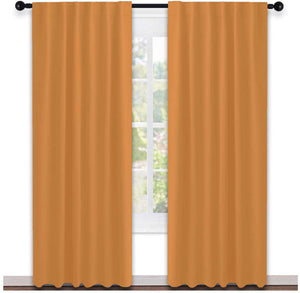 Lushomes curtains 7 feet long set of 2, Cotton Curtains, Door Curtains,  Cotton Yellow Rod Pocket Curtain and Drapes for Door Size: 137X213 cm,Pack of: 2 (54x84 Inches, Set of 2)