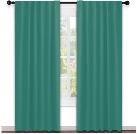 Lushomes curtains 7 feet long set of 2, Cotton Curtains, Door Curtains,  Cotton Green Rod Pocket Curtain and Drapes for Door Size: 137X213 cm,Pack of: 2 (54x84 Inches, Set of 2)