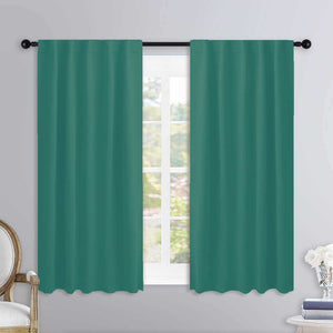 Lushomes curtains 5 feet long set of 2, Cotton Curtains, Door Curtains, curtain 5 feet, Cotton Green Rod Pocket Curtain and Drapes for Door Size: 137X153 cm,Pack of: 2 (54x60 Inches, Set of 2)