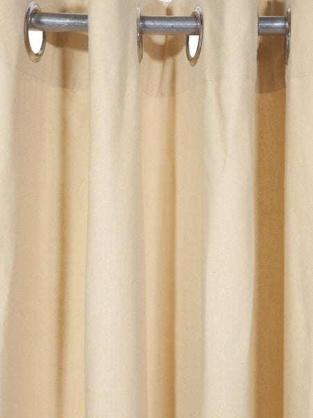 Lushomes Beige Plain Cotton Curtains for Living Room/Home with 8 Eyelets for Window (54x60 Inches),Pack of: 1 - Lushomes
