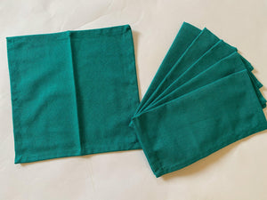 Lushomes Sea Green Cloth Cocktail Napkins folding for Homes Restaurant, Bar, Cafe, Or Events (Pack of 6, 9 inch x 9 inch) - Lushomes