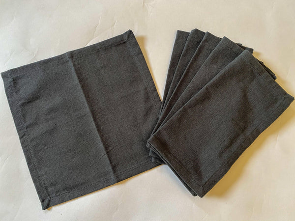 Lushomes Dark grey Cloth Cocktail Napkins folding for Homes Restaurant, Bar, Cafe, Or Events (Pack of 6, 9 inch x 9 inch) - Lushomes