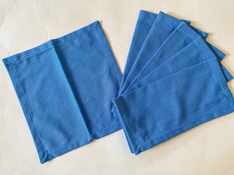 Lushomes Blue Cloth Cocktail Napkins folding for Homes Restaurant, Bar, Cafe, Or Events (Pack of 6, 9 inch x 9 inch) - Lushomes