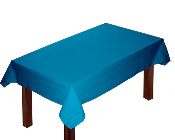 Lushomes center table cover, Cotton Blue Plain Dining Table Cover Cloth (Size 36 x 60 Inches, Center Table Cloth)