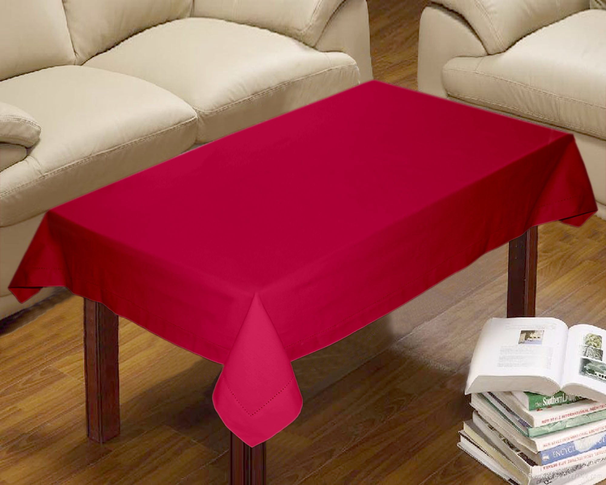Lushomes center table cover, Cotton Pink Plain Dining Table Cover Cloth (Size 36 x 60 Inches, Center Table Cloth)