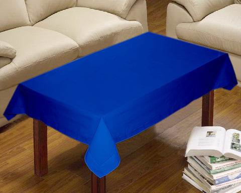 Lushomes center table cover, Cotton Blue Plain Dining Table Cover Cloth (Size 36 x 60 Inches, Center Table Cloth