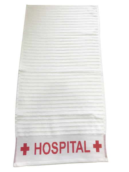 Lushomes White with Red Border 100 % cotton super Absorbant Hospital Towel 40 x 80 cms (16 x 32"•À?, 550 GSM Towel) - Lushomes