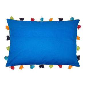 Lushomes Sky Diver Cushion Cover with Colorful tassels (Single pc, 14 x 20”) - Lushomes