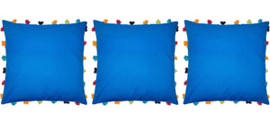 Lushomes Sky Diver Cushion Cover with Colorful tassels (3 pcs, 18 x 18”) - Lushomes