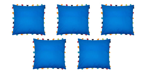 Lushomes Sky Diver Cushion Cover with Colorful tassels (5 pcs, 18 x 18”) - Lushomes