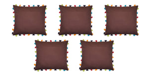 Lushomes French Roast Cushion Cover with Colorful tassels (5 pcs, 20 x 20”) - Lushomes