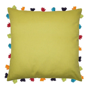 Lushomes Palm Cushion Cover with Colorful tassels (Single pc, 20 x 20”) - Lushomes