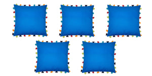 Lushomes Sky Diver Cushion Cover with Colorful tassels (5 pcs, 20 x 20”) - Lushomes