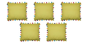 Lushomes Palm Cushion Cover with Colorful tassels (5 pcs, 24 x 24”) - Lushomes