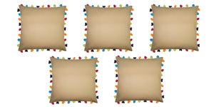 Lushomes Sand Cushion Cover with Colorful tassels (5 pcs, 24 x 24”) - Lushomes