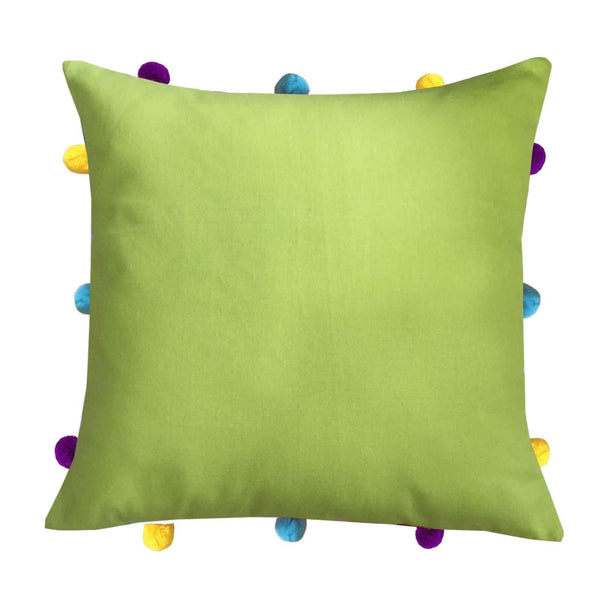 Lushomes Palm Cushion Cover with Colorful pom poms (5 pcs, 12 x 12”) - Lushomes