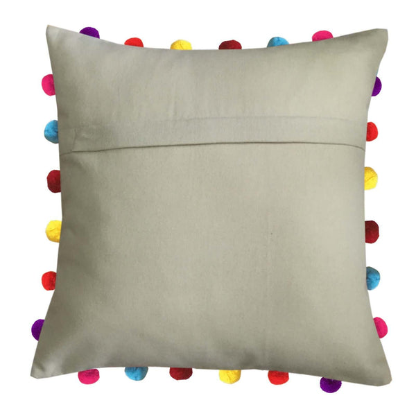 Lushomes Sand Cushion Cover with Colorful Pom pom (5 pcs, 18 x 18”) - Lushomes