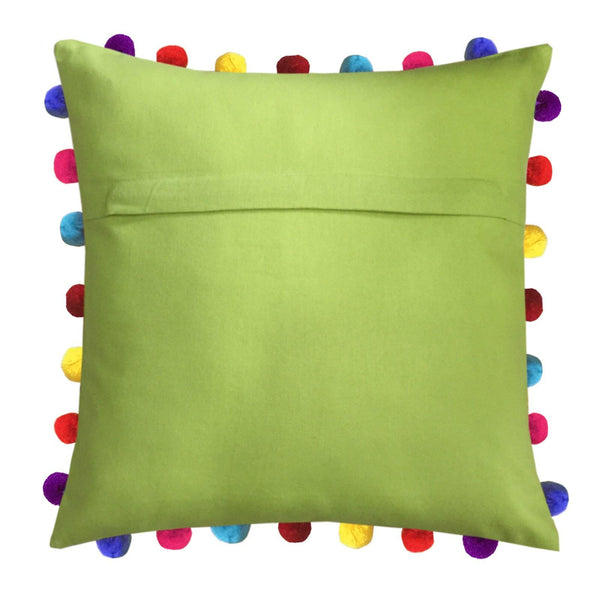 Lushomes Palm Cushion Cover with Colorful Pom Poms (5 pcs, 20 x 20”) - Lushomes