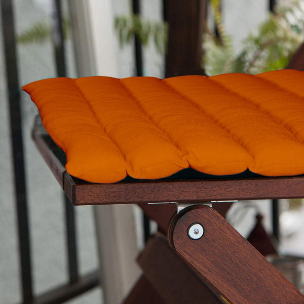 Lushomes Sun Orange Dynamite Chair pad with Super Comfy Polyester Filling (40 x 40 cms, Pack of 2) - Lushomes