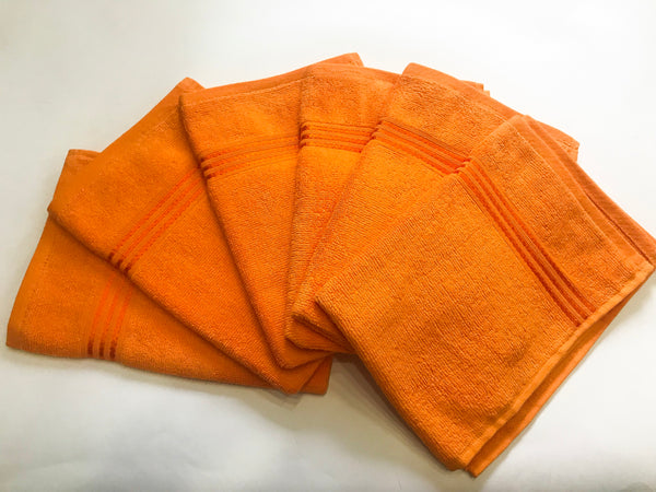 Lushomes Orange Superior Cotton Hand Towel Set  (40 x 60 cms, Pack of 6 Pcs) - Lushomes
