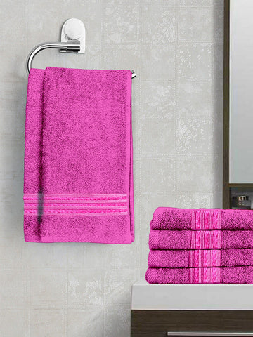 Lushomes Dark Pink Superior Cotton Hand Towel Set (40 x 60 cms, Pack of 6 Pcs) - Lushomes