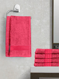 Lushomes Maroon Superior Cotton Hand Towel Set (40 x 60 cms, Pack of 6 Pcs) - Lushomes