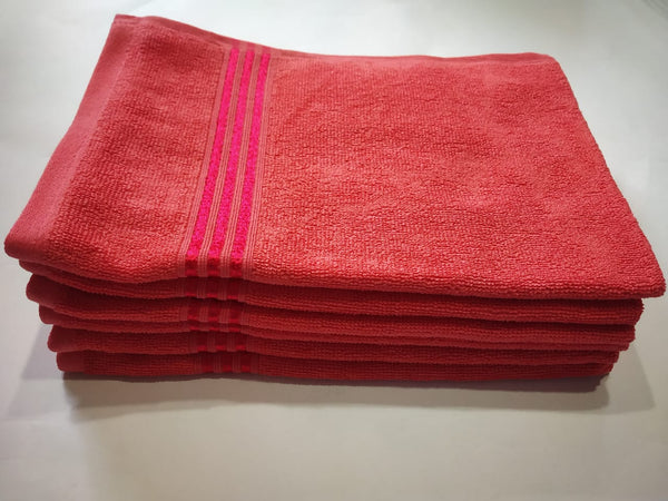 Lushomes Hand Towel, Hand Towel Set of 6, Red Cotton Hand Towel Sets 475 GSM, Small Towel for Hand, Kitchen, GYM, Wash Basin(40 x 60 cms, Pack of 6)