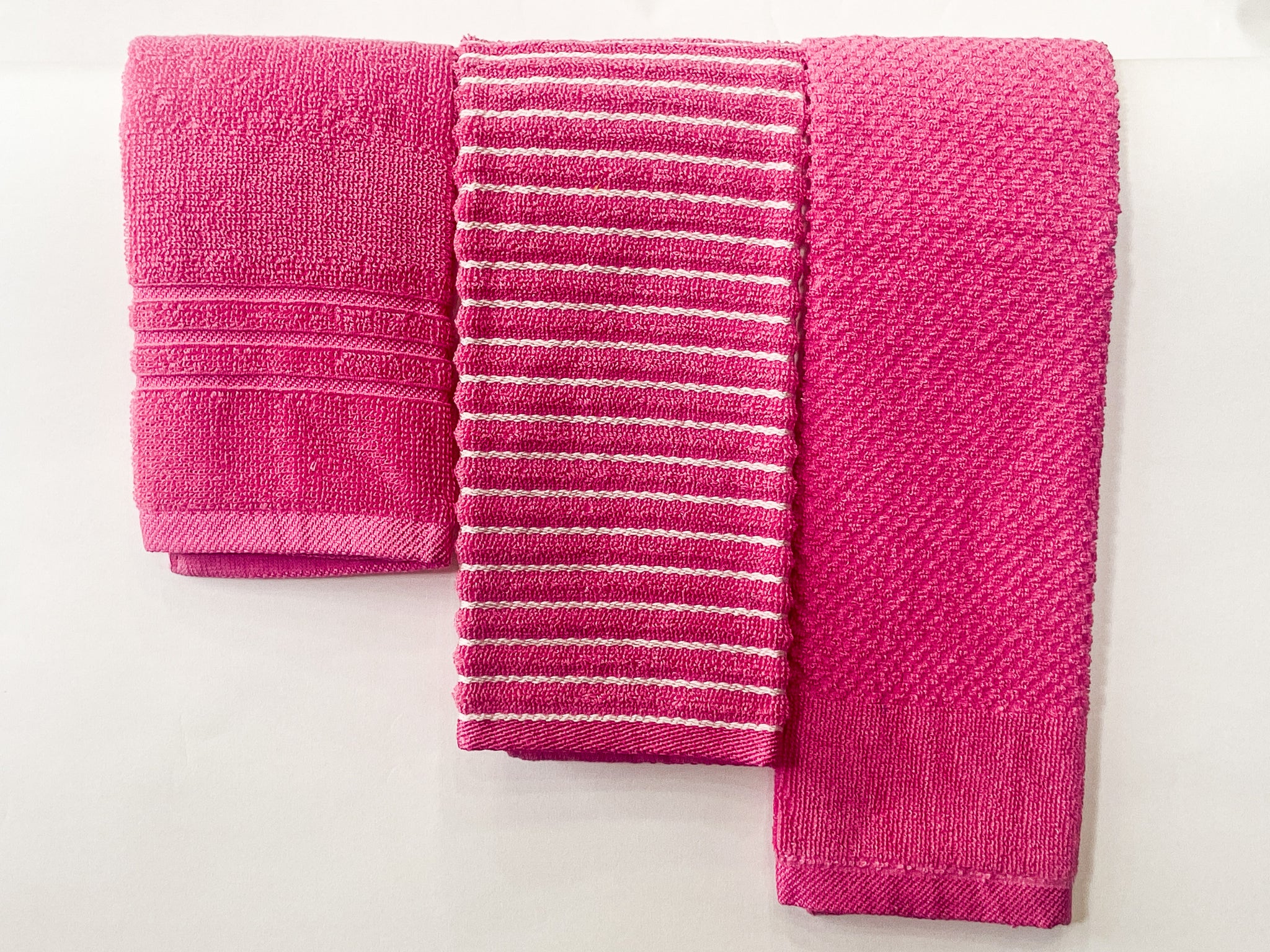 Lushomes Cotton Kitchen Towels, Hand Towel Set of 6, Napkin for Hand Towels, hand towel for wash basin, face towel for men  (Pack of 3, 34 x 51 cms, Fuchsia)