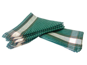 Cleaning Machine Washable Multipurpose Cotton Checked And Stripe Kitchen Towel Napkins, Modern kitchen accessories items, Napkins, Roti Clothes Wrap duster, 18x18 Inch, Set of 12, Stripe Green