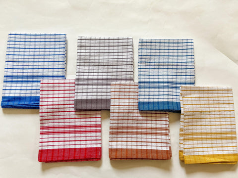 Lushomes 100% Cotton Multi Color Kitchen Dish Towel & Napkins (18‰۝x 28‰۝, Pack of 6 Tea Towels) - Lushomes