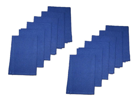 Lushomes Indigo blue Plain Cotton cloth kitchen Table Napkins (16 x 16‰۝, Pack of 12) - Lushomes