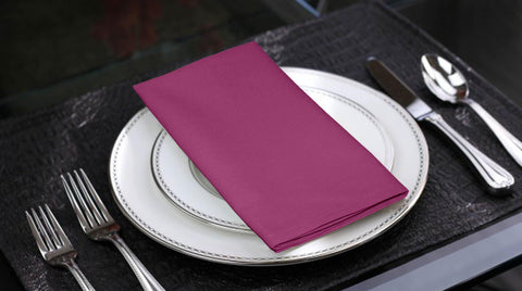 Lushomes Bordeaux Cotton Plain 6 Table Napkins Set (Dinner Napkins) - Lushomes