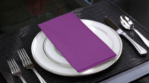 Lushomes Table Napkin, kitchen napkins, Lilac Plain Dinner Napkins Set of 6, Size 16x16 inches (Pack of 6, 16x16 Inches)
