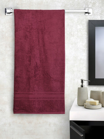 Lushomes Towels for Bath, Red Plum Super Soft and Fluffy Bath Turkish Towel (Size 35 x 71 inches, Single Pc, 450GSM)