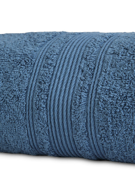 Lushomes Towels for Bath, Ink Blue Super Soft and Fluffy Bath Turkish Towel (Size 35 x 71 inches, Single Pc, 450GSM)