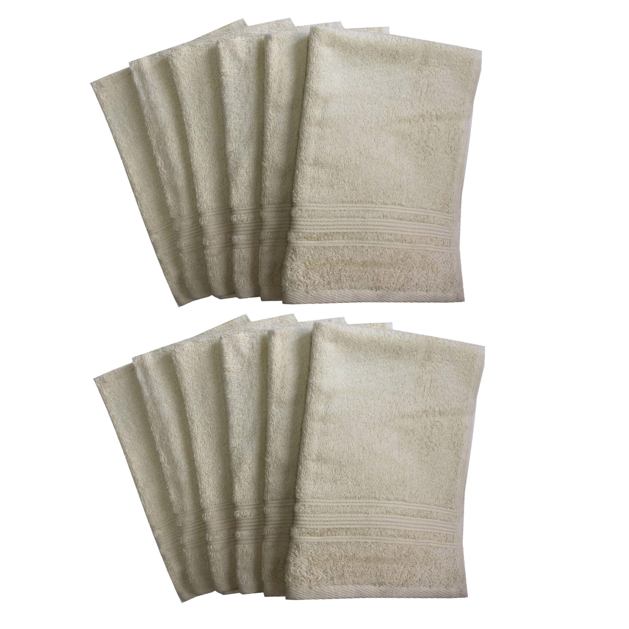 Lushomes Cream Super Soft and Fluffy Cotton Hand Towel Set (Size: 40 x 60 cms, Pack of 12, 450 GSM) - Lushomes