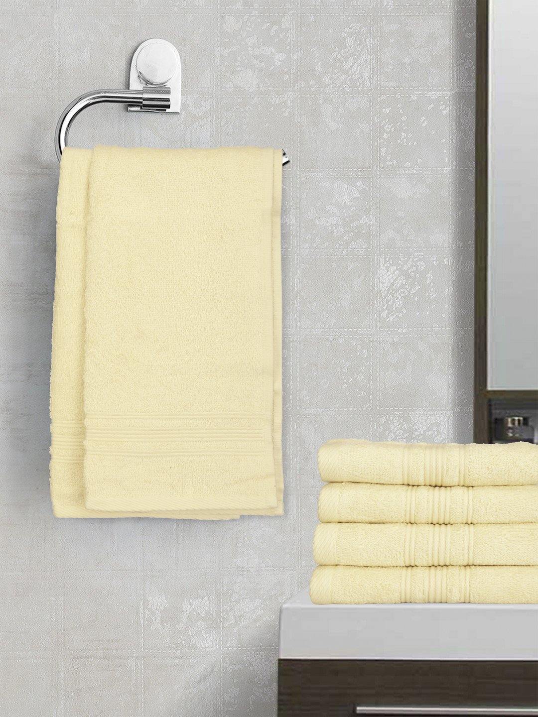 Lushomes Cream Super Soft and Fluffy Cotton Hand Towel Set (Size 40 x 60 cms, Pack of 6, 450 GSM) - Lushomes