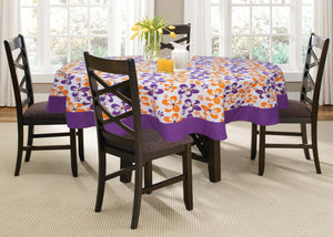 Lushomes Table Cloth, 6 Seater Shadow Printed Dining Round Table Cover . (70 inches diameter, Single Pc)