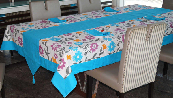 Lushomes Flower Printed 4 Seater Table Linen Set - Lushomes