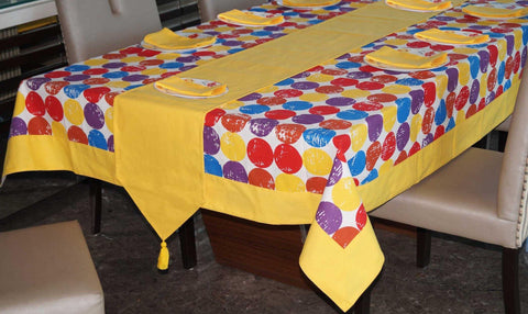 Lushomes Titac Printed 8 Seater Table Linen Set - Lushomes
