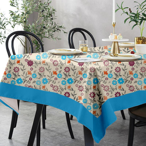 Lushomes 12 Seater Flower Printed Dining Table Cover Cloth Linen  (Size- 120 x 70 Inches, Single Pc )
