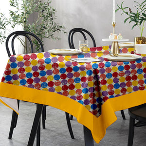 Lushomes 12 Seater Titac Printed Dining Table Cover Cloth Linen  (Size- 120 x 70 Inches, Single Pc )